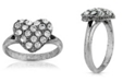 2028 Pewter Crystal Pave Heart Ring